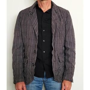 Triple Five Soul Men’s M Casual Jacket Blazer Wrinkled Plaid